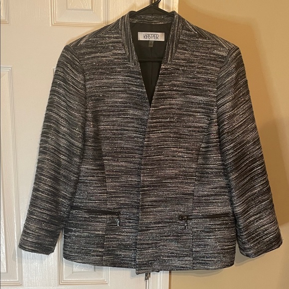 Kasper Jackets & Blazers - Kasper Women's Striped Padded Blazer